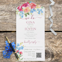 Rustic Pink Carnations & Forget Me Nots QR Code