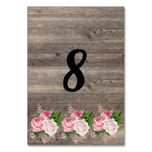 Rustic Pink Floral Bouquet TABLE NUMBER