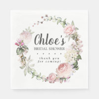 Rustic Pink Floral Bridal Shower Thank You