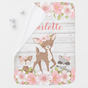 personalized woodland baby blankets