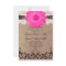 Rustic Pink Gerber Daisy Lace Wedding Invitation