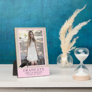 Rustic Pink Graduation Graduate Photo Plaque