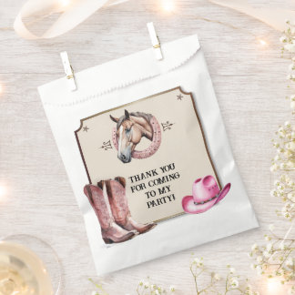 Rustic Pink Horseback Riding Birthday Party Favour Bag