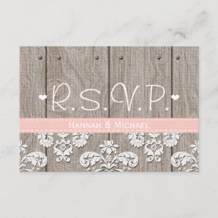 Rustic Pink Hydrangea Wedding RSVP Response Card