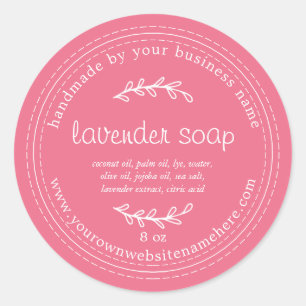 Rustic Pink Lavender Soap Label