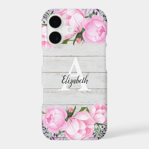 Rustic Pink Peony   Monogram