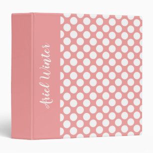 Rustic Pink Polka Dot Photo Wedding Baby Album Binder