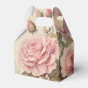 Rustic Pink Rose Bouquet Favor Box