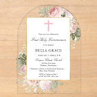Rustic Pink Rose Floral First Holy Communion