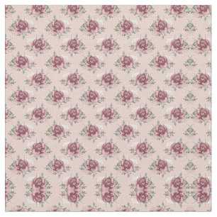 Rustic pink rose gold green bohemian floral fabric