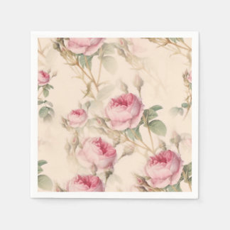 Rustic Pink Roses Napkin