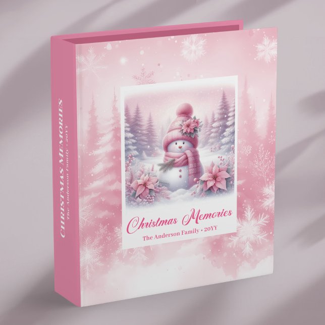 Rustic Pink Snowman Cozy Forest Christmas Memory  Binder (Rustic Pink Snowman Cozy Forest Christmas Memory Album Binder

)