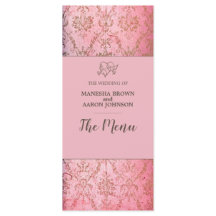 RUSTIC PINK - Wedding Menu Card