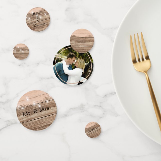 Rustic Pink Wood and Lanterns Confetti (Group)