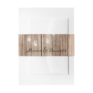 Rustic Pink Wood and Lanterns Invitation Belly Band