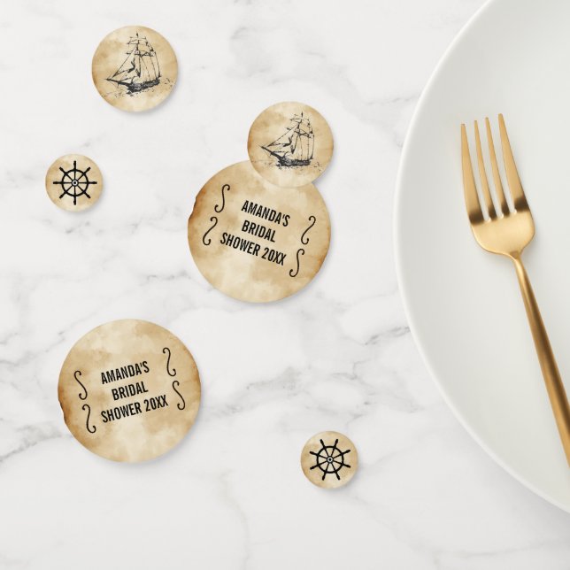 Rustic Pirate Ship Theme Bridal Shower Confetti (Group)