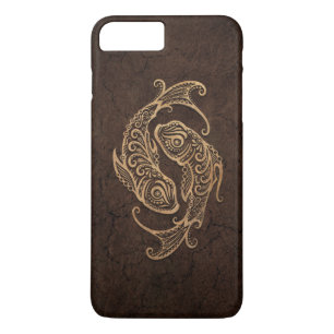 Rustic Pisces Zodiac Sign on Stone Effect Case-Mate iPhone Case