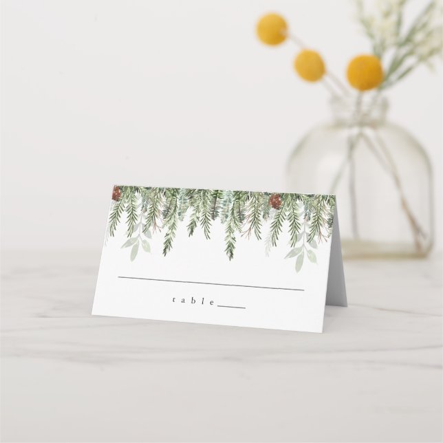 rustic place card holiday wedding name cards (Front)