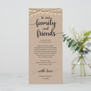 Rustic Place Setting Dinner Party Thank You Card