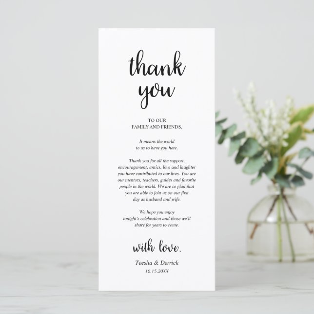 Rustic Place Setting Dinner Party Thank You Card (Standing Front)