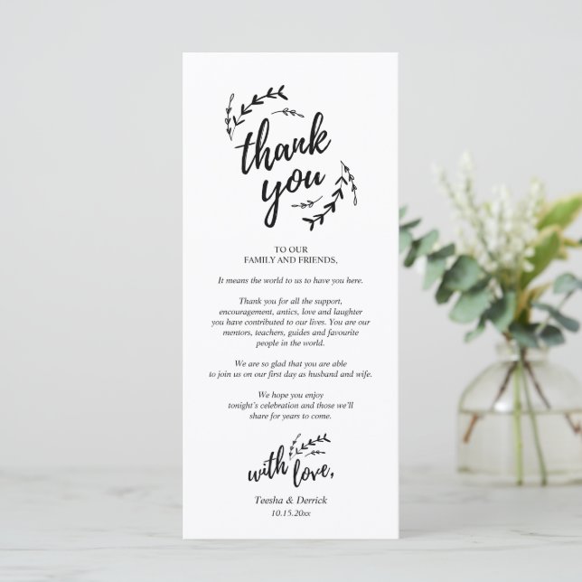 Rustic Place Setting Dinner Party Thank You Card (Standing Front)