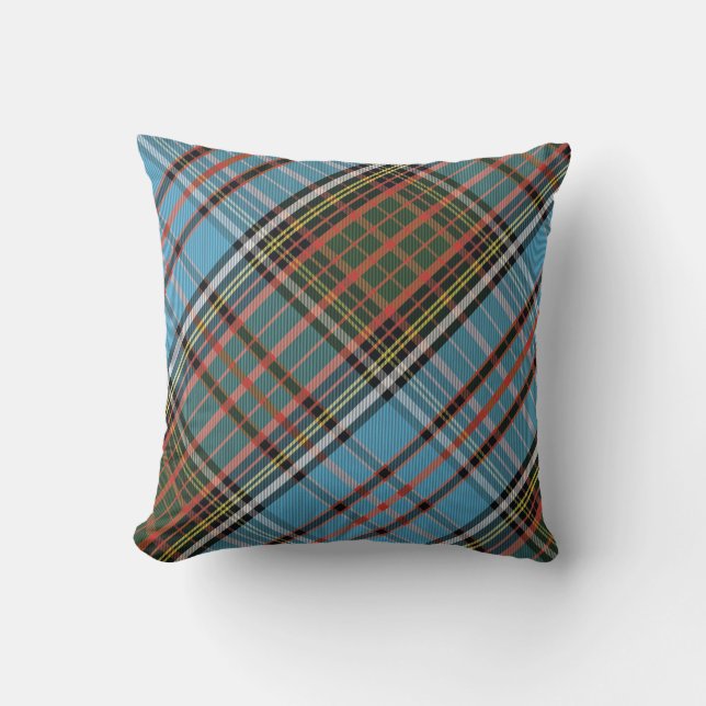 Rustic Plaid Anderson Tartan Throw Pillow (Front)