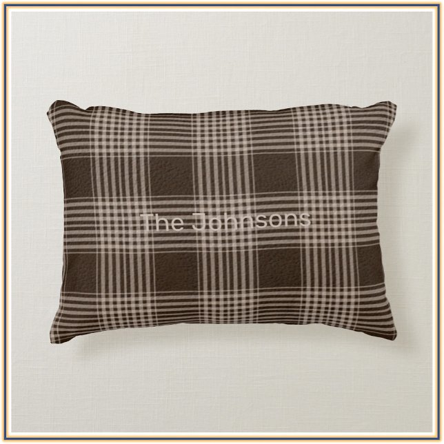 Rustic Plaid Brown and Beige  Accent Pillow (Creator Uploaded)