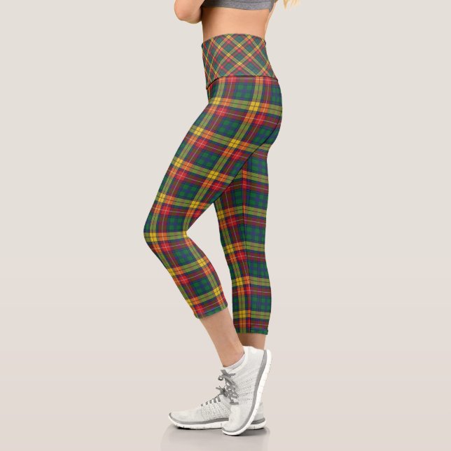 Rustic Plaid Buchanan Tartan Capri Leggings (Left)