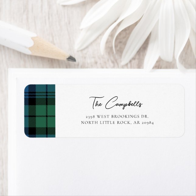 Rustic Plaid Campbell Tartan Adresse de retour (En situation)