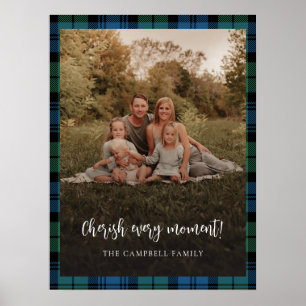 Rustic Plaid Campbell Tartan Custom Photo Poster
