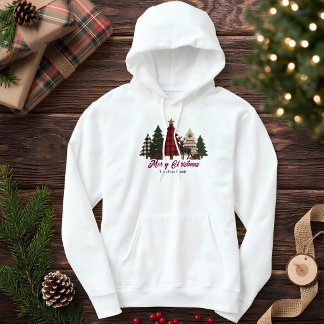 Rustic Plaid Christmas Family Trees Reindeer Hoodie