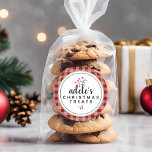 Rustic Plaid Christmas Treats Personalized Classic Round Sticker<br><div class="desc">Add an elegant touch to your holiday treats with these gift tag stickers. Sticker features red plaid,  red berries,  script and modern typography are used. These stickers will adhere well to any surface--plastic,  paper gift bags,  cardboard,  or glass.</div>