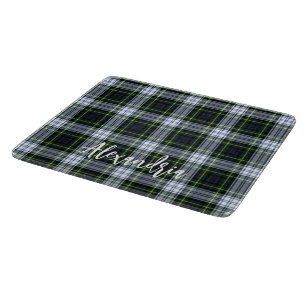 Rustic Plaid Clan Gordon Personalized Tartan Cutting Board