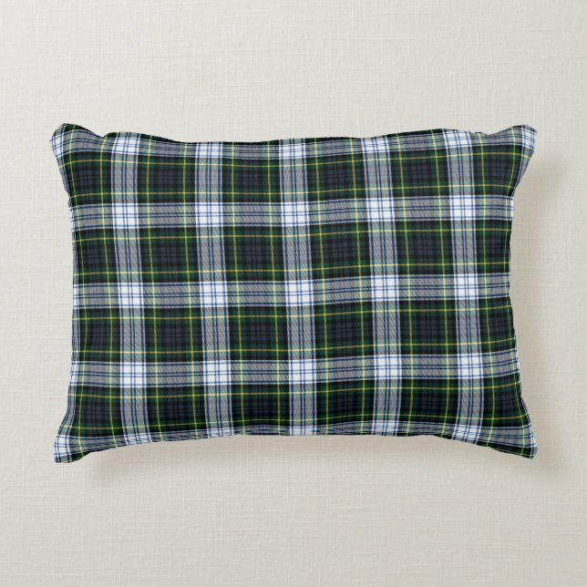 Rustic Plaid Clan Gordon Tartan Accent Pillow (Front)