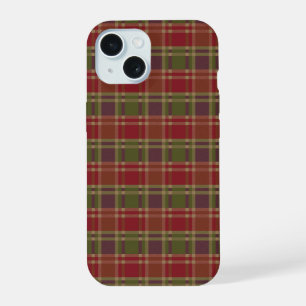 "Rustic Plaid Elegance" Pattern iPhone 15 Case