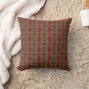 "Rustic Plaid Elegance" Pattern Throw Pillow
