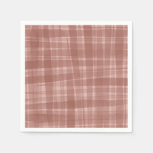 Rustic Plaid Fall Birthday Napkins (Front)