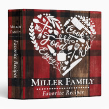 Rustic Plaid Family Name Recipe Cookbook