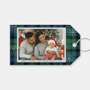 Rustic Plaid Family Photo Campbell Tartan Gift Tags