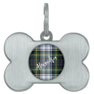Rustic Plaid Gordon Tartan Pet ID Tag