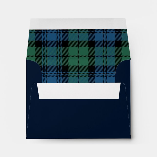 Rustic Plaid Holiday Campbell Tartan Envelope (Back (Bottom))