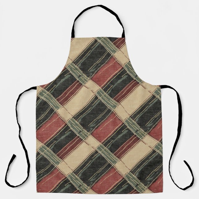 Rustic Plaid Kitchen Apron (Front)