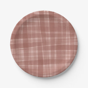 Rustic Plaid Paper Plates Family Birthday Party