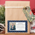 Rustic Plaid Photo Christmas Sticker<br><div class="desc">Rustic Plaid Photo Christmas Rectangular Sticker.</div>