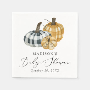 Rustic Plaid Pumpkin Baby Shower Napkin