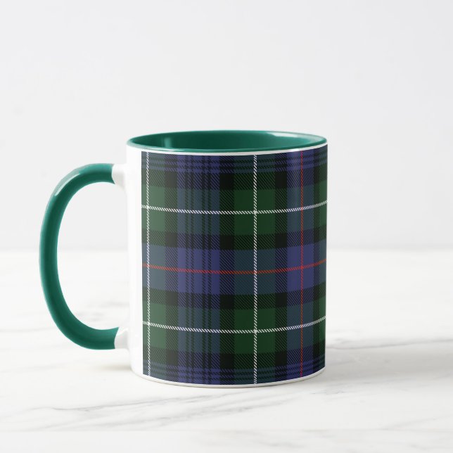 Rustic Plaid Purple Green Checkered Tartan Mug (Left)