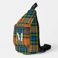 Rustic Plaid Red Green Monogram Tartan
