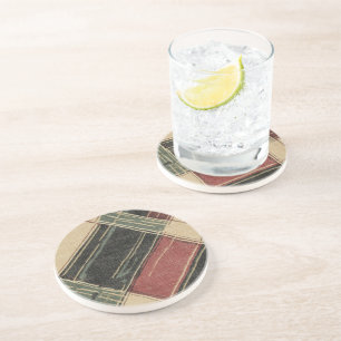 Rustic Plaid Sandstone Coaster
