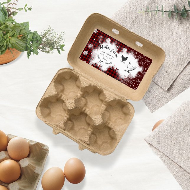 Rustic Plaid Snowflake Merry Christmas Egg Carton (Creator Uploaded)