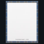 Rustic Plaid Tartan Elegant Letterhead<br><div class="desc">Easily add your name and year by clicking the "Personalize" button. Perfect for any occasion,  this letterhead features rustic plaid Thompson Tartan with modern typography that you can easily change.</div>
